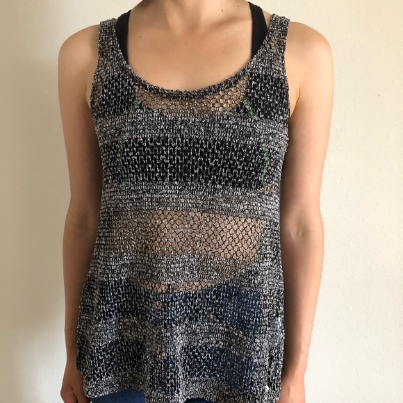Cotton On black marbled knitted tank - Picture 2 of 3
